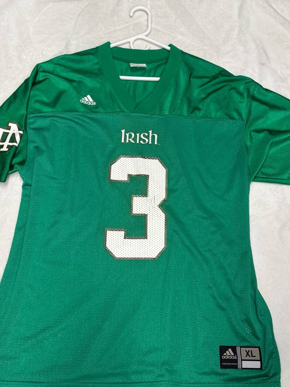 adidas Green note dame fighting Irish' #3 Football Jersey size xxl